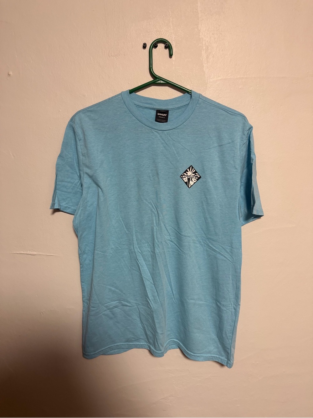 Oakley Light Blue Short Sleeve T-Shirt with Chest Logo